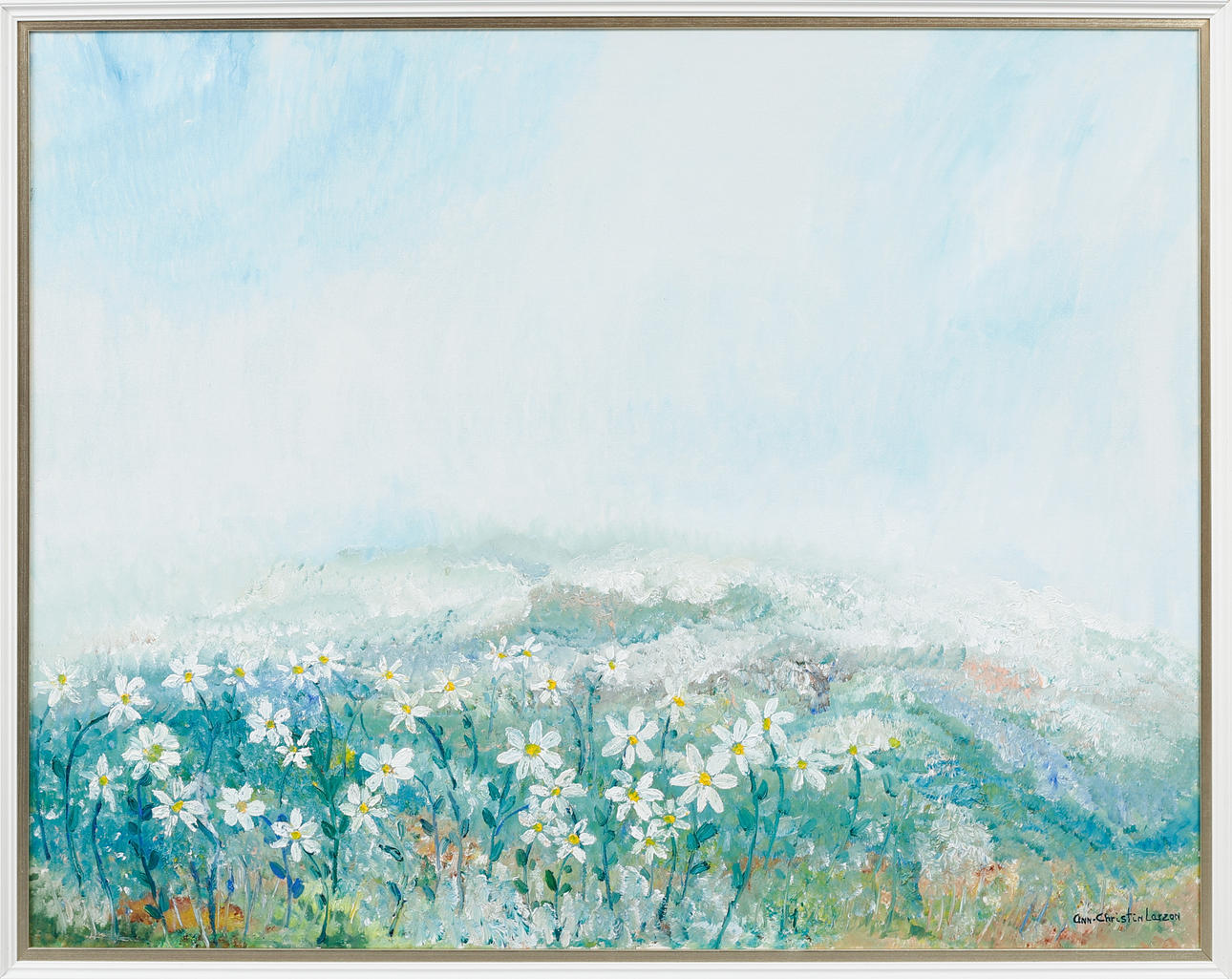 Närbild på text och bläckpenna, författare Ann-Christin Larzon